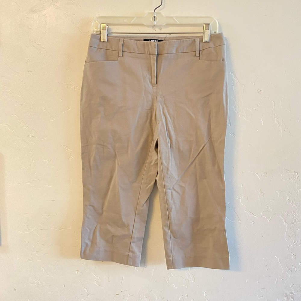 Apt. 9 Tan Modern Fit Capri Khaki Pants 4 Petite